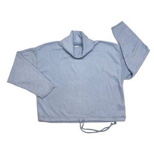 Aerie Light Blue Women’s Cowl Neck Drawstring Oversized Sweater Women’s Size XS